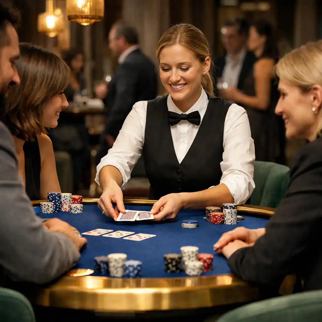 Élő Texas Hold’em asztal céges Offline Poker Lounge környezetben
