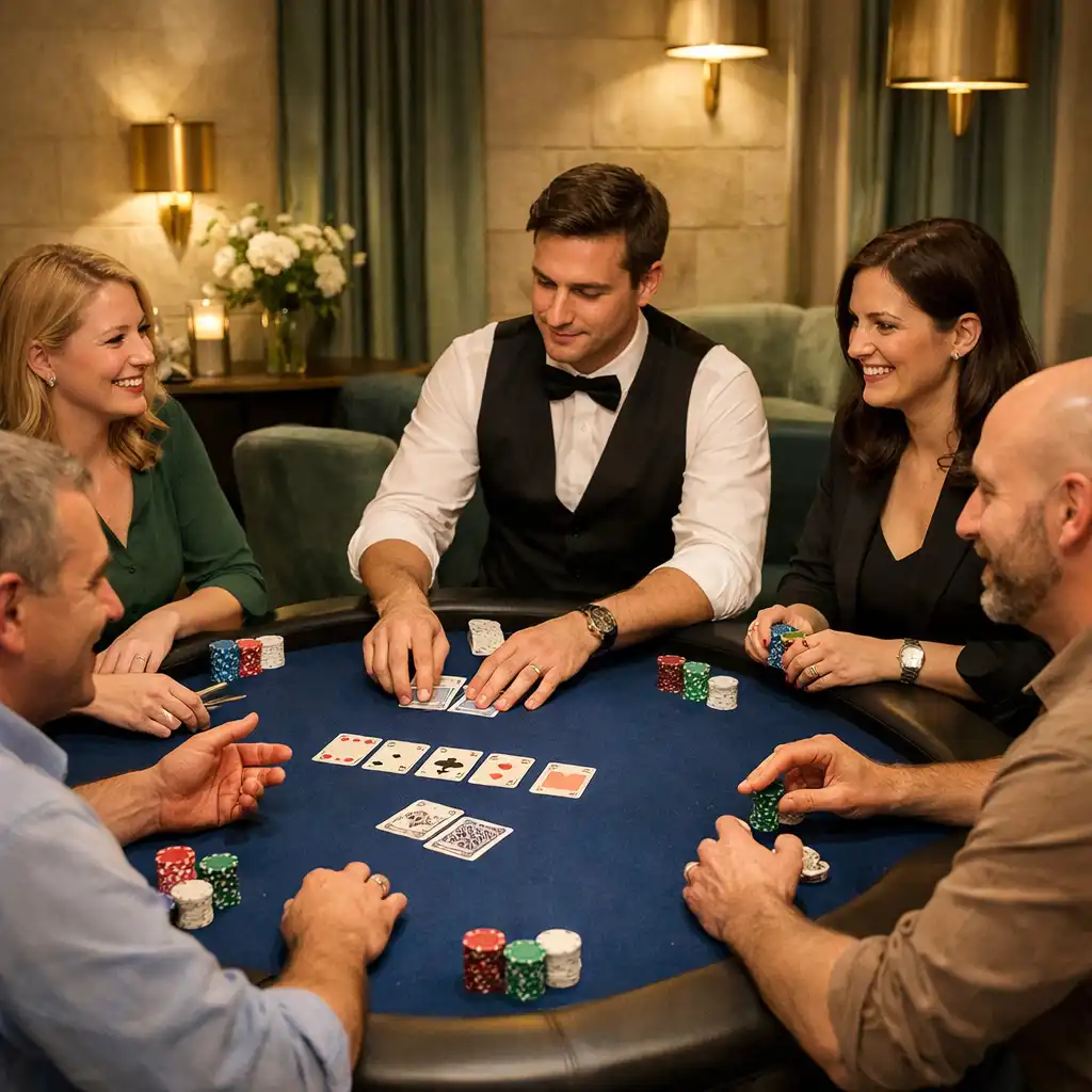 Fizikai Texas Hold’em asztal offline Poker Lounge csapatépítőn